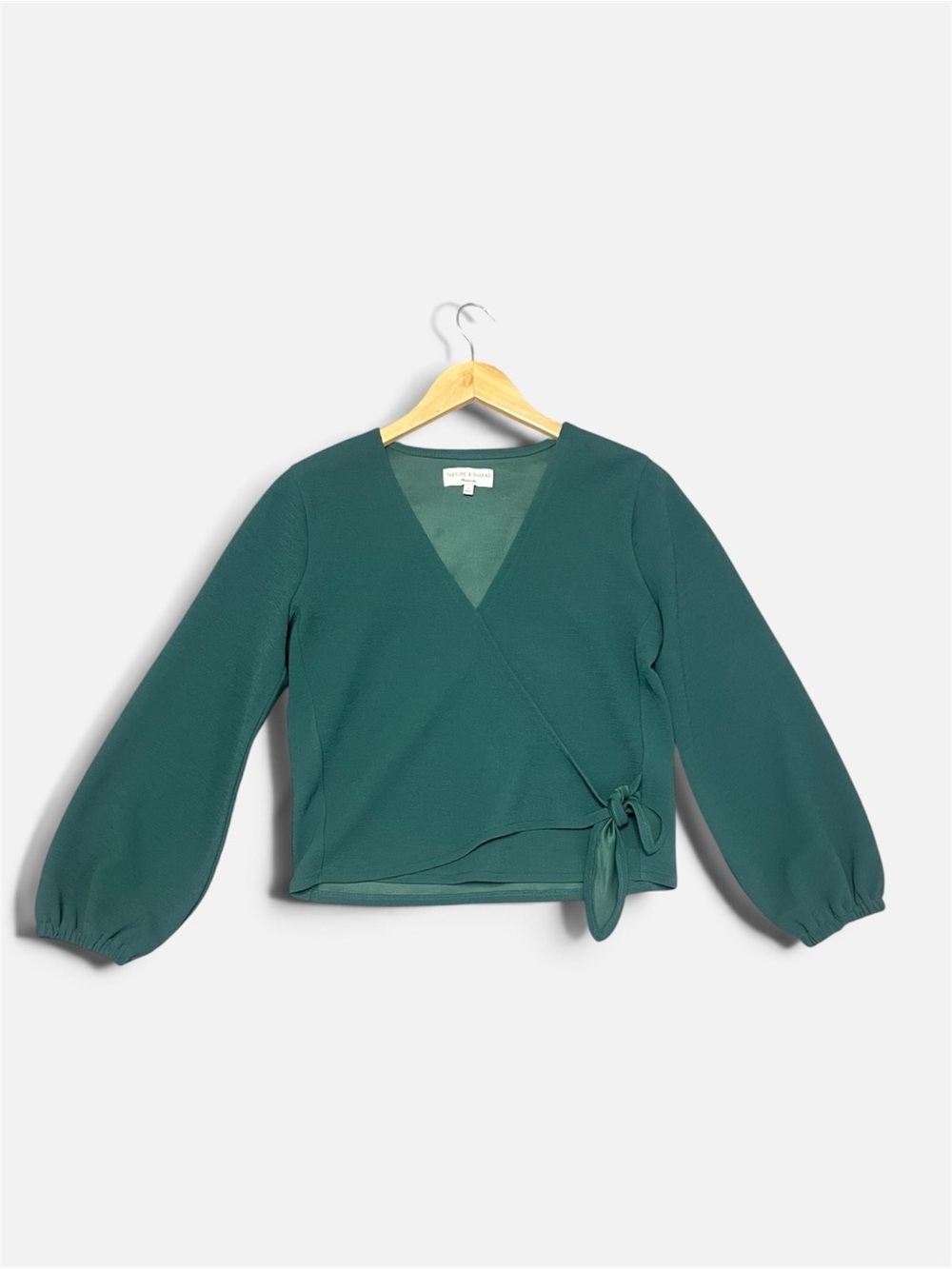 Madewell Texture & Thread Green Crepe Blouse with button closure Size Small - Picture 2 of 4